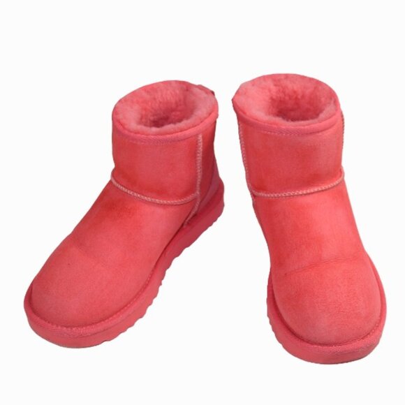 UGG Classic Mini II Punch Pink Shearling Lined Boot, Size 7 - Picture 4 of 12